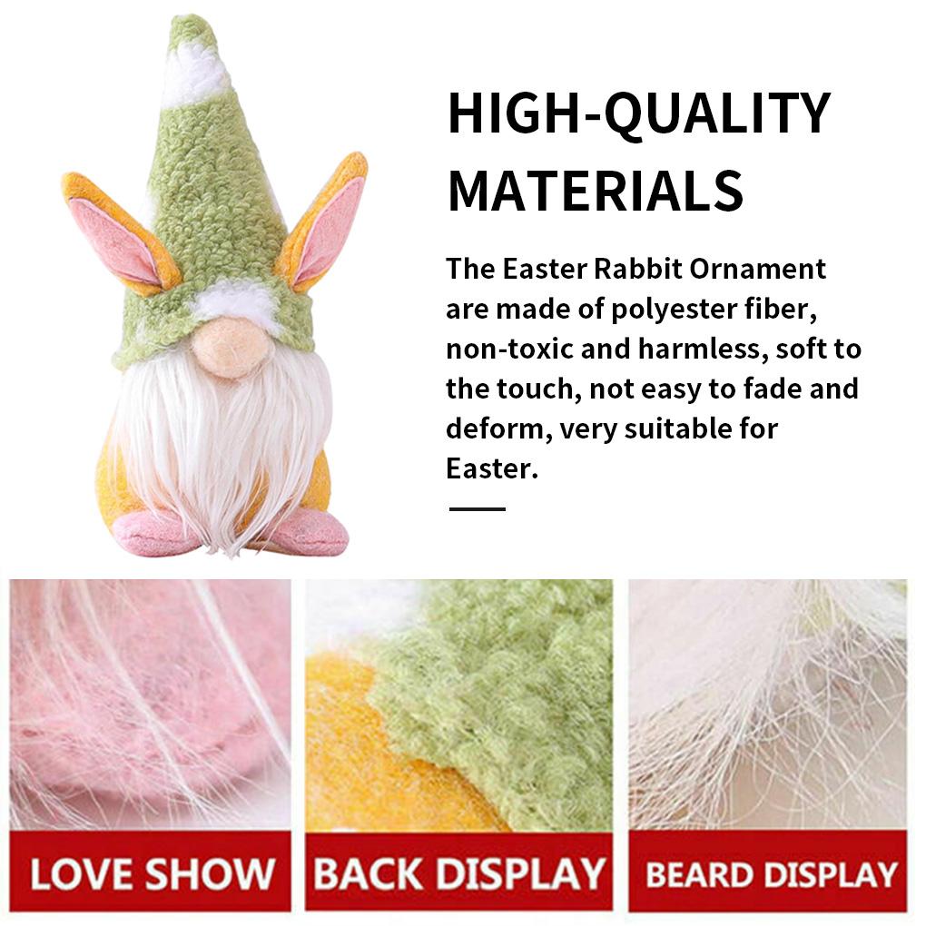 Easter Bunny Gnome Rabbit Nordic Decor Plush Toy Doll Ornaments Kids Gifts