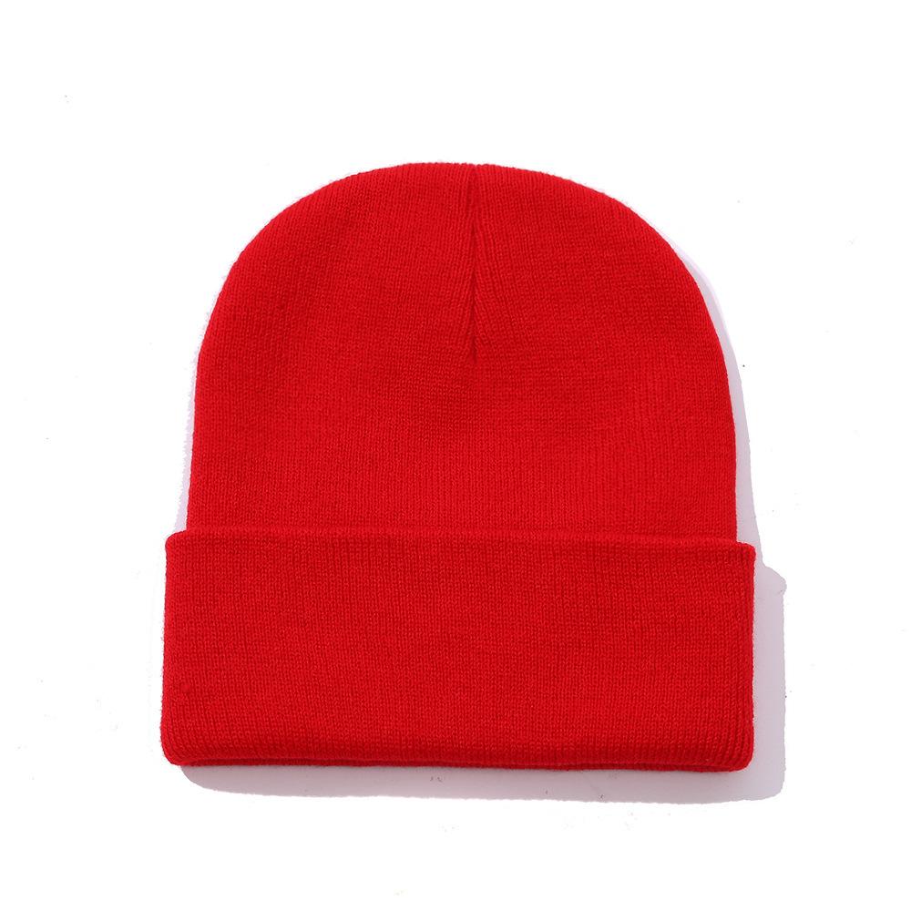 Doudou hat autumn and winter thermal hat solid color light plate double layer knitted cold hat wool fluorescent hat street