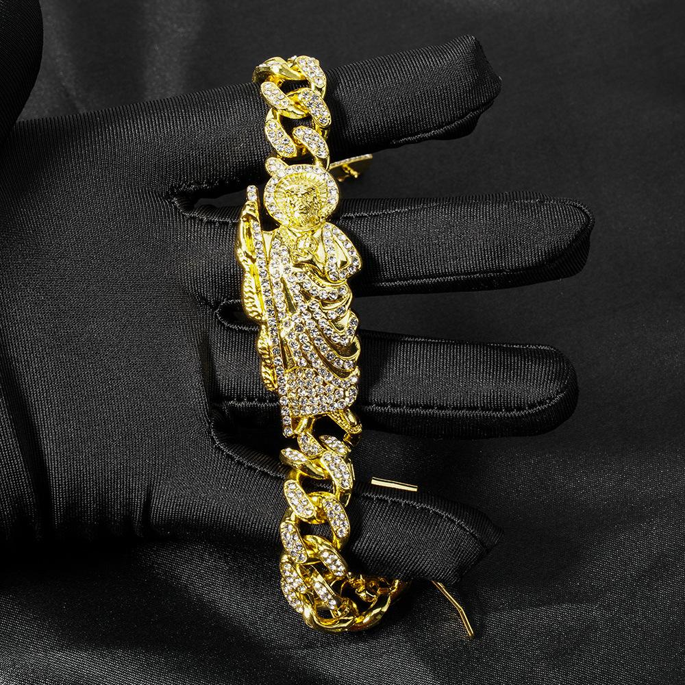 Hip Hop Hipster Diamond Bracelet Cuban Chain Full Diamond Chain Jewelry
