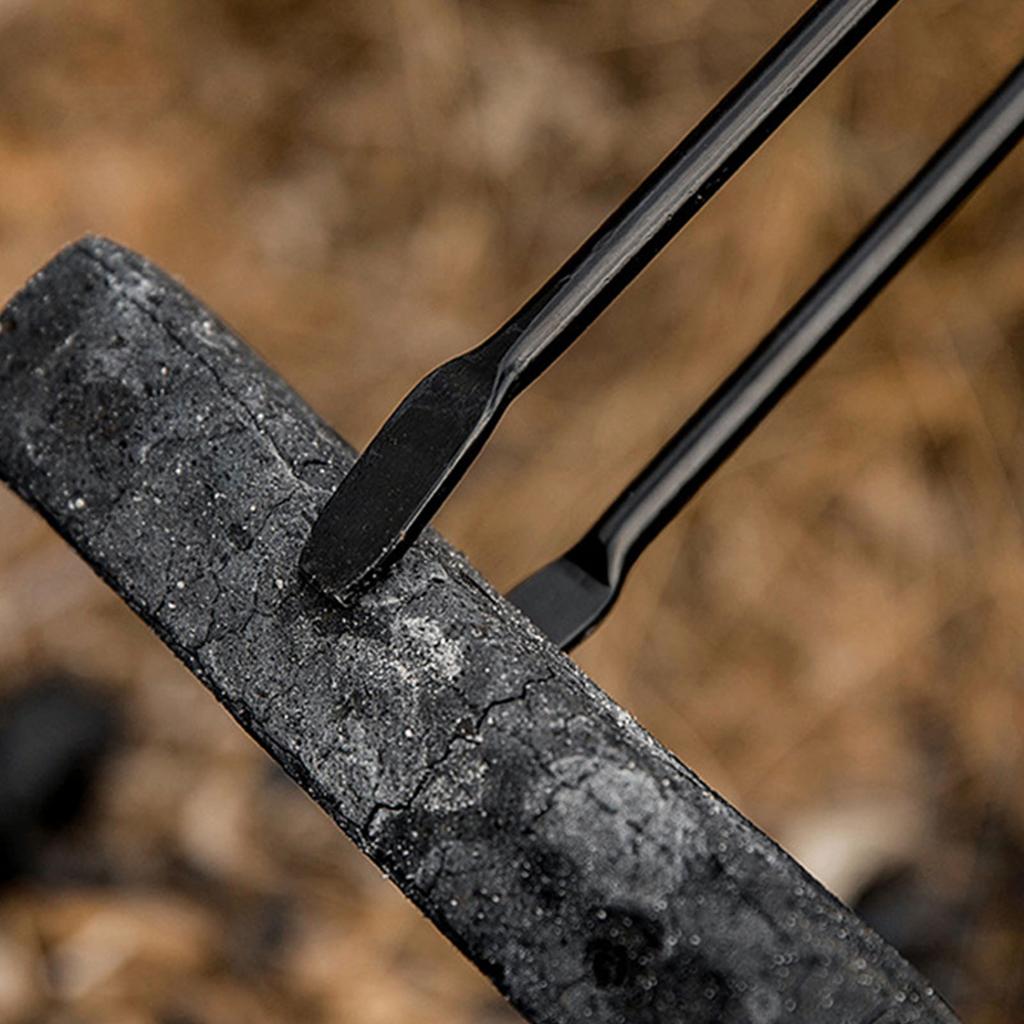 Log Tongs Beech Wood Handle Iron Clamp High Temperature Resistance Fire Tongs for Outdoor Log Tongs