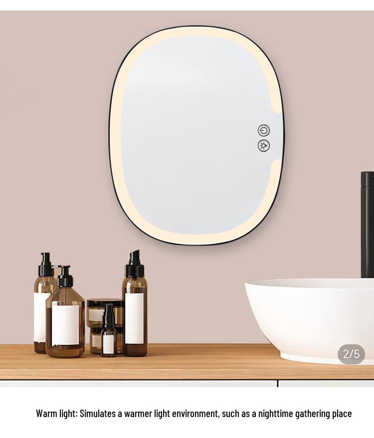 Shower-Proof LED Makeup & Shaving Mirror with Anti-Fog, Storage Shelf & Hooks