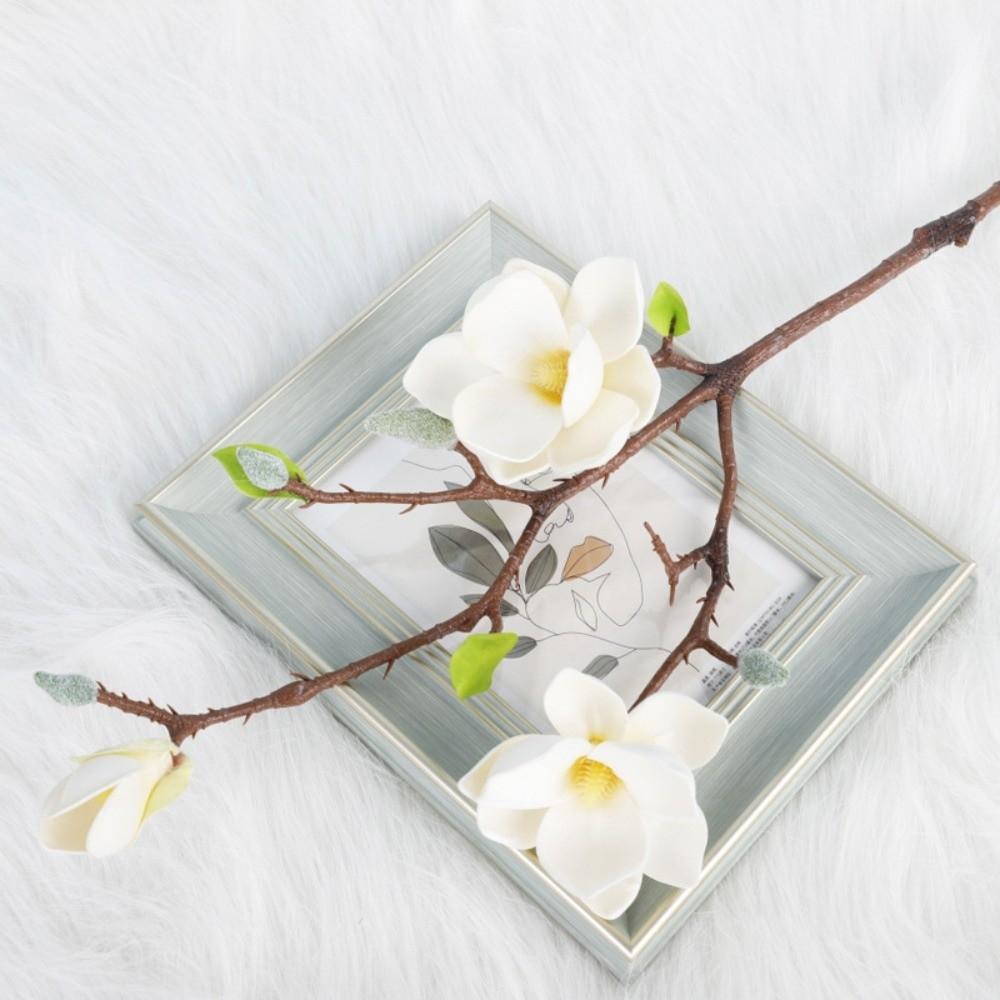Real Touch Artificial Magnolia Flower Realistic Faux Magnolia Branch  Home Living Room Decor