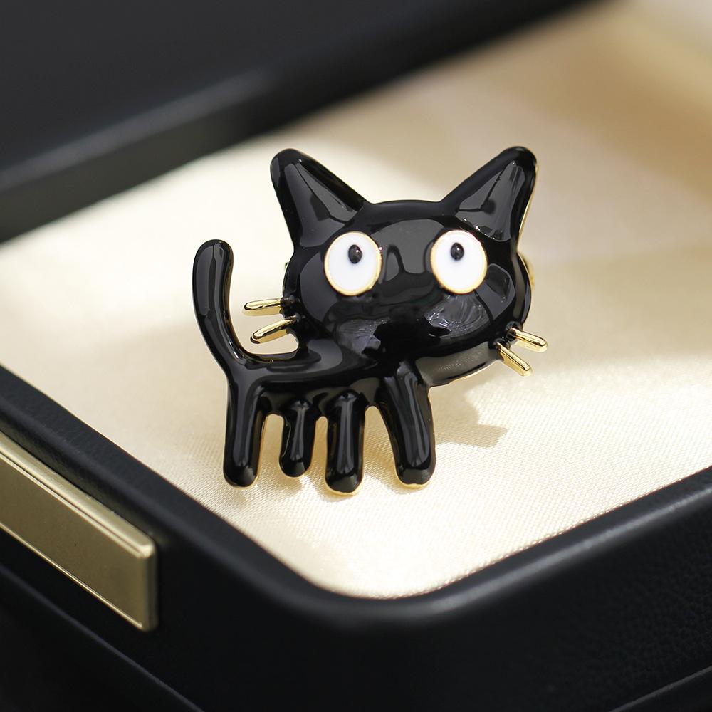 

Korean Version Of Sweet Dripping Oil Black Cat Brooch Cute Versatile Cute Pet Animal Small Pin Men S And Women S Same Accessories
