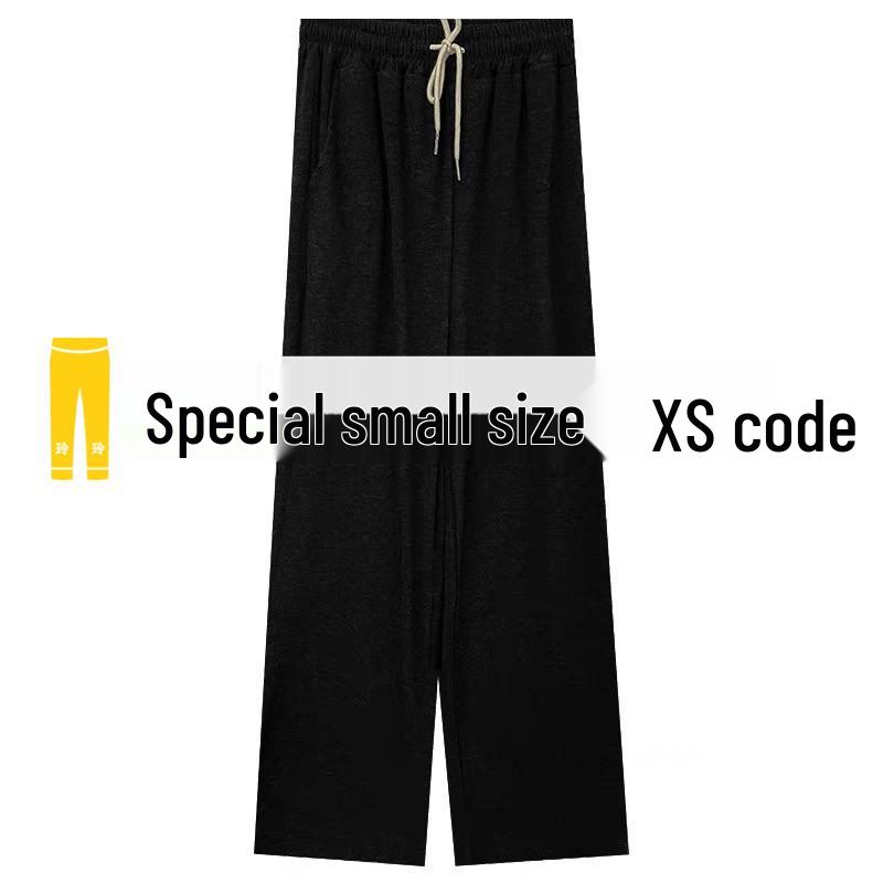 Petite Elastic Waist Wide Leg Drawstring Pants for Women, XS - Slimming, Straight, Casual Style