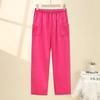 Summer Embroidery Women's Pants Stretch Casual Waist Office Outdoor Pant Breathable Cool Clothing