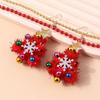 Snowman Ear Stud Christmas Tree Earring Resin Christmas Tree Necklace  Woman Girls