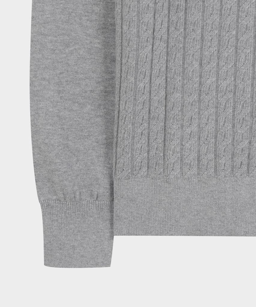 Brooks Brothers Cotton Cable Polo Cardigan (Grey) (Bbwcmmf302)