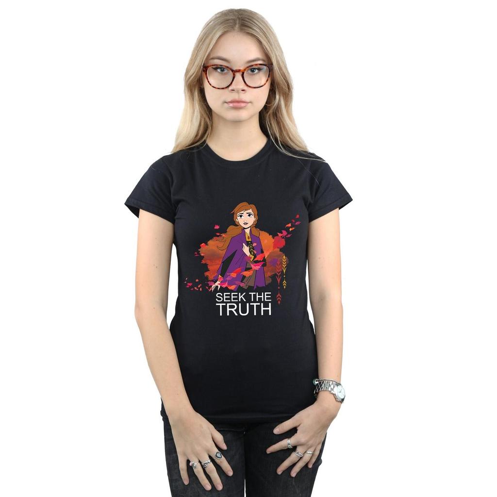 Disney Womens/Ladies Frozen 2 Anna Seek The Truth Wind Cotton T-Shirt