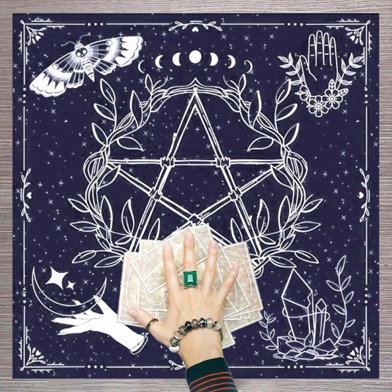 Tarots Tablecloth Rune Divinations Table Cover Astrology Oracles Board Game Mat Square Shape Pendulum Altar Table Cloth