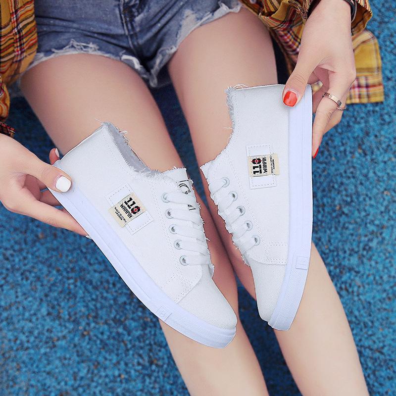 Little white canvas women's shoes ulzzang trendy shoes breathable spring new casual Korean version student board shoes sneakers cloth shoes