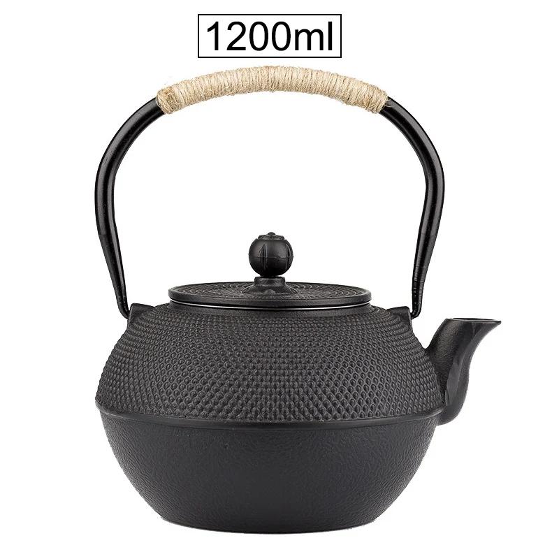 Japanese Cast Iron Tea Pot with Stainless Steel Infuser for Oolong Tea Boiling Water Kettle 600/900/1200ML Sizes Available