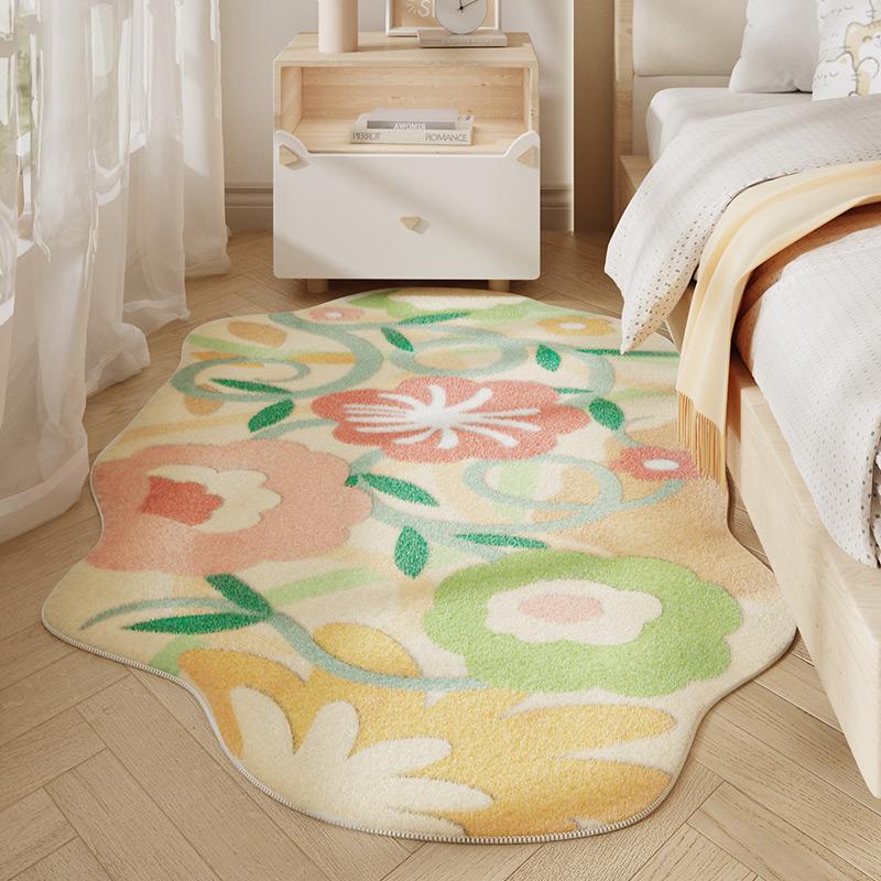 Irregular Shape Bedroom Decor Bedside Carpet Ins Style Carpets for Living Room Fluffy Soft Washable Plush Carpet Home Lounge Mat