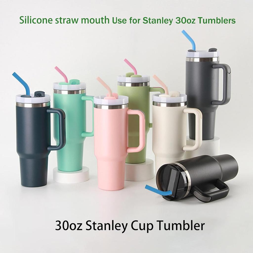 Pure Titanium Reusable Straws with Silicone Tips,Travel Case & Cleaning Brush,BPA Free & Eco Friendly,Dishwasher Safe,Fits 20-30oz Tumblers (Titanium