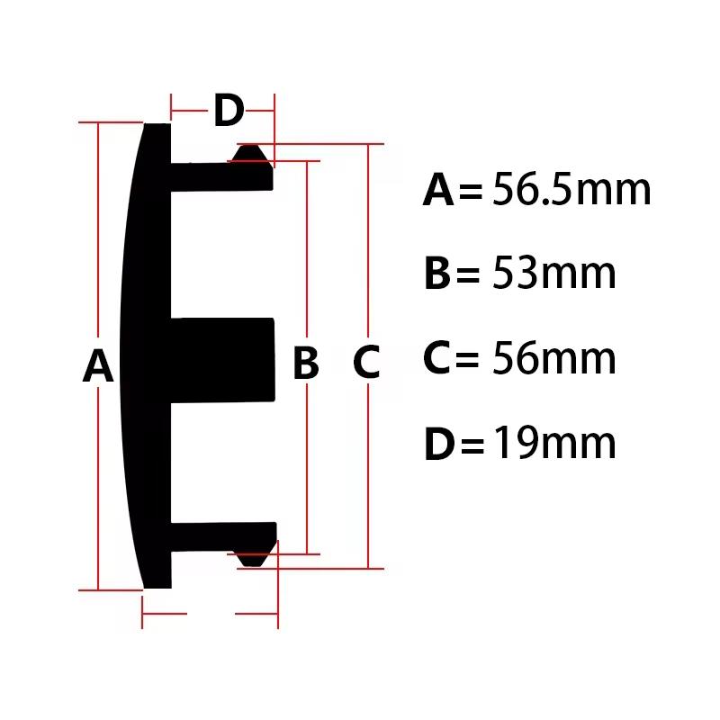 4 stk/parti 56,5 mm Blank No Logo Bilhjul Senterkapsler Felg Navdeksel ABS Navkapsel Støvtette deksler Automodifikasjonstilbehør