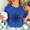Compass Shirt for Women Funny Adventure T-Shirt Camping Tee Shirts Clothing Short Sleeve Female T-Shirt Hiking Fashion Clothes