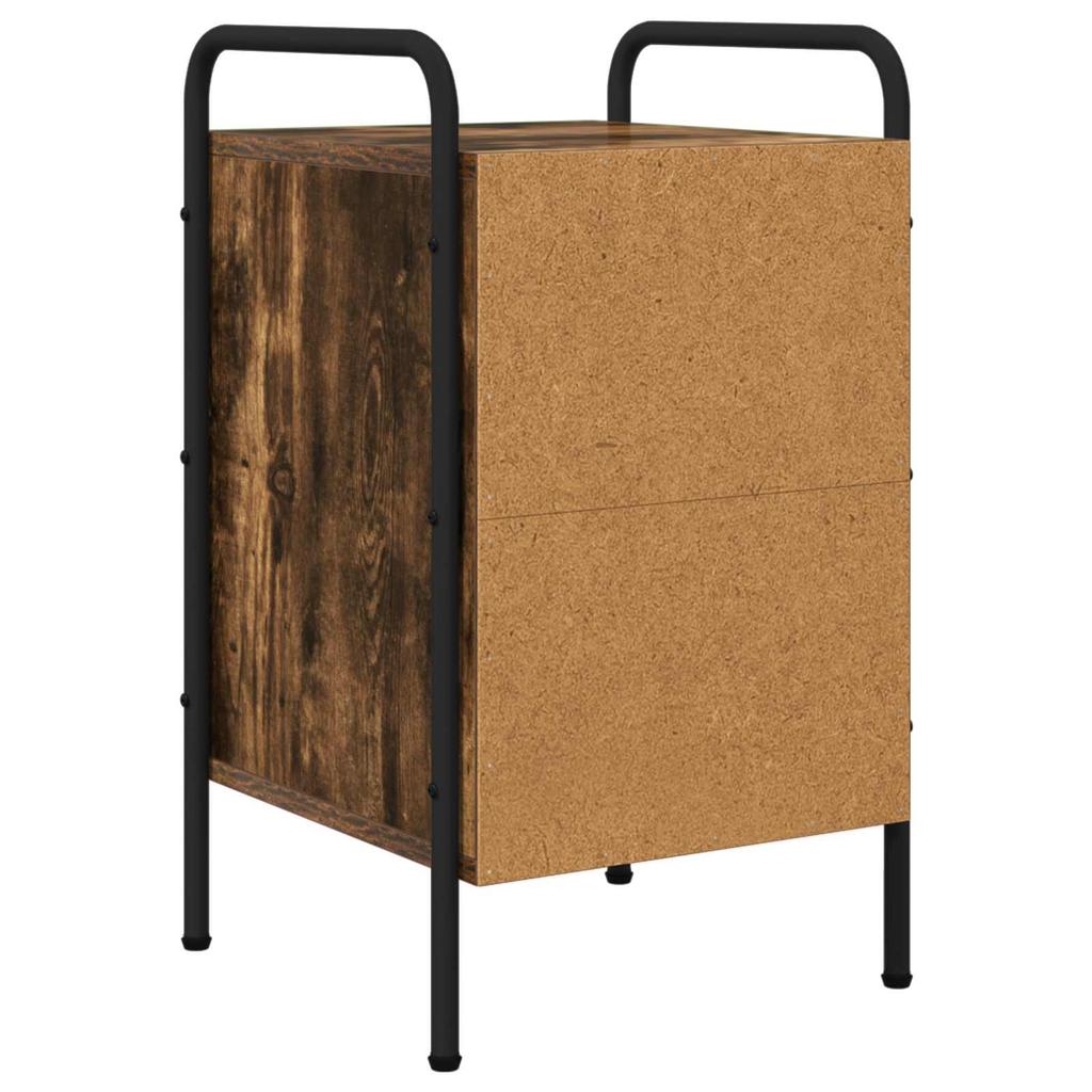 Nightstand Smoked Oak 35 X 36.5 X 61 Cm Engineered Wood