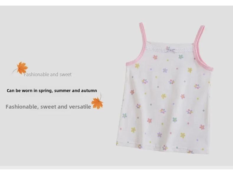 Dívčí bavlněné krajkové tílko – letní korejský styl, tílko pro miminka a děti
