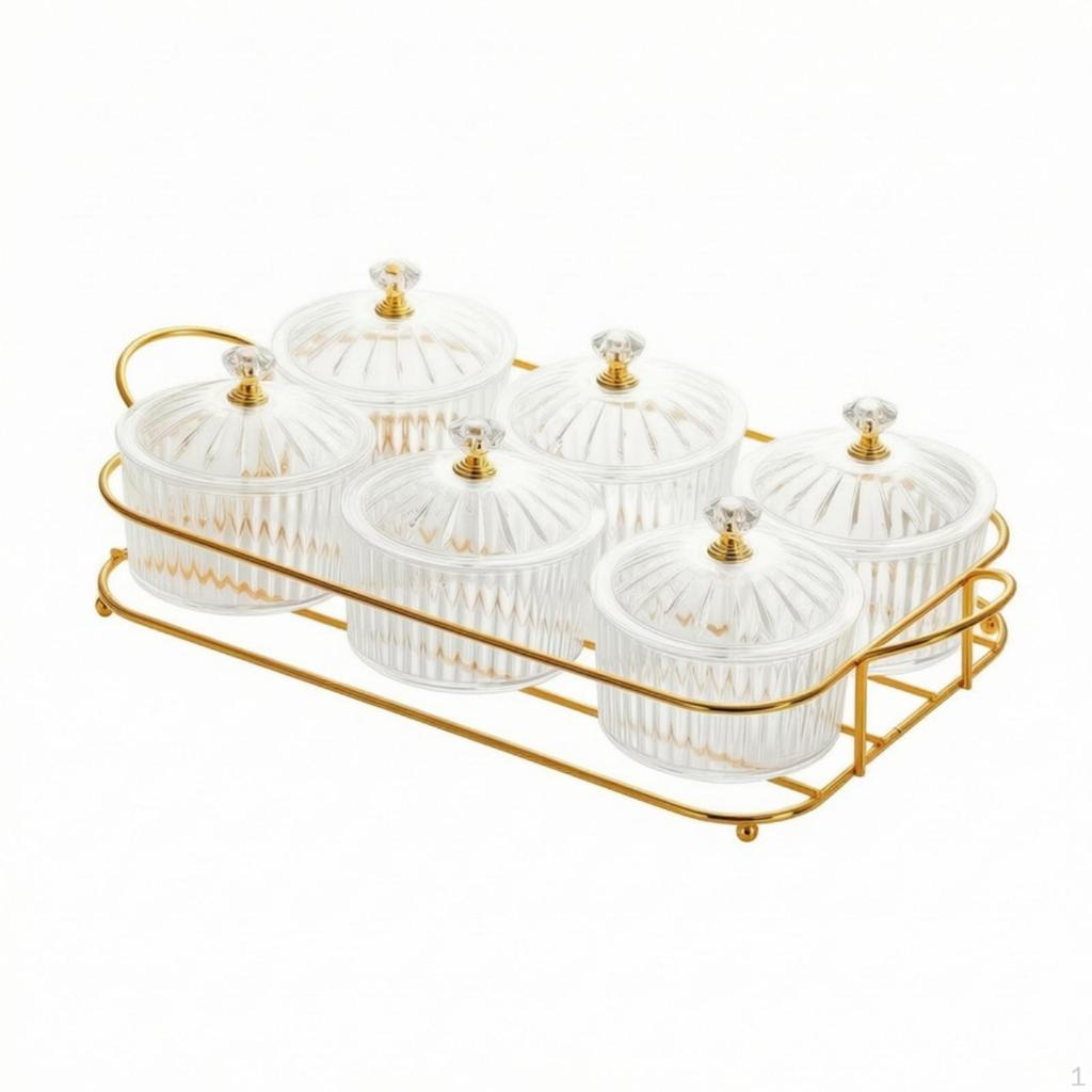 Countertop Snack Organizer Compartmentalized Candy with Lid Lidded Tray for