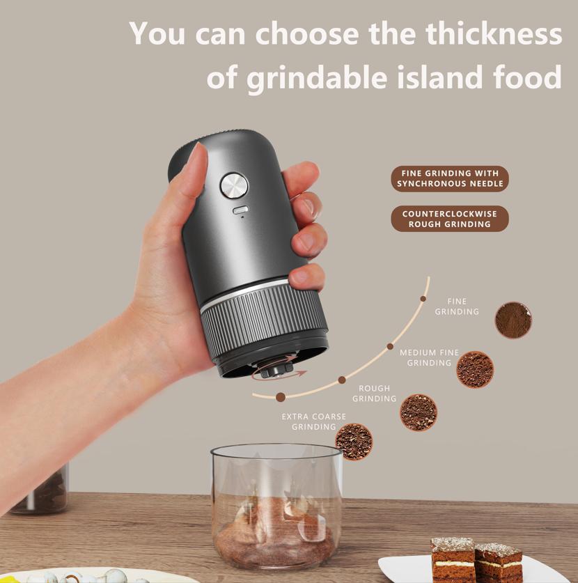 2024 New Electric Coffee Bean Grinder Ceramic Grinding Core Wireless Adjustable Automatic Electric Coffee Grinder Handheld Home