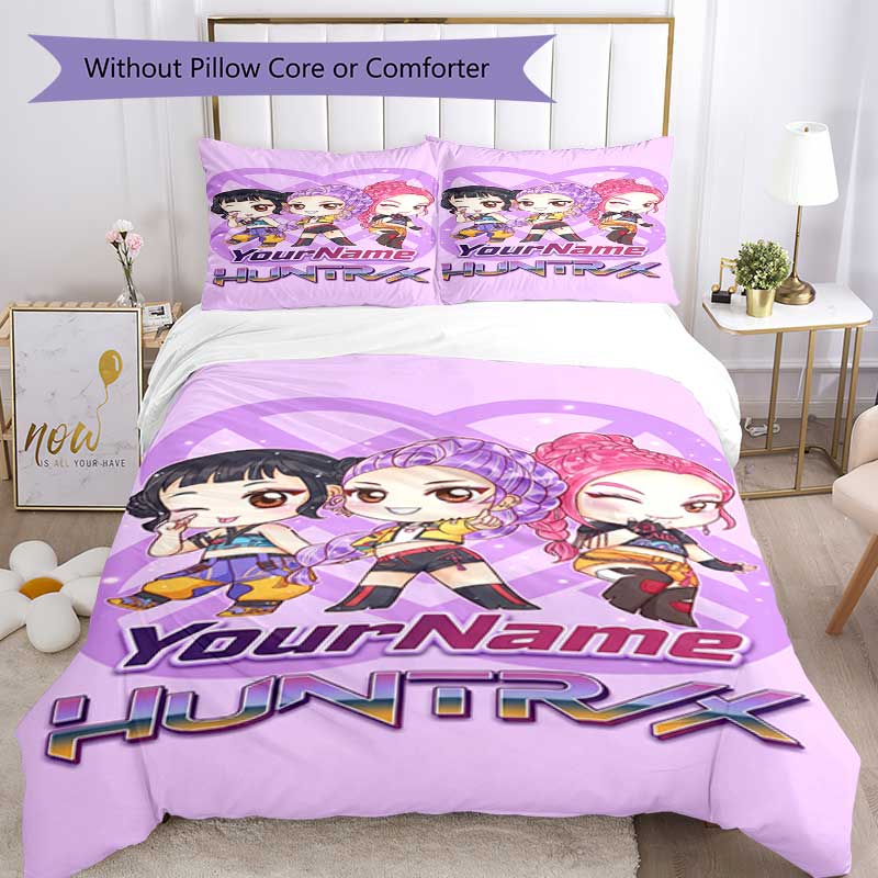 Demon Hunter Girls 2 Customize your name Bedding Set Breathable Duvet Cover with Pillowcases Home Decoration Birthday Gift