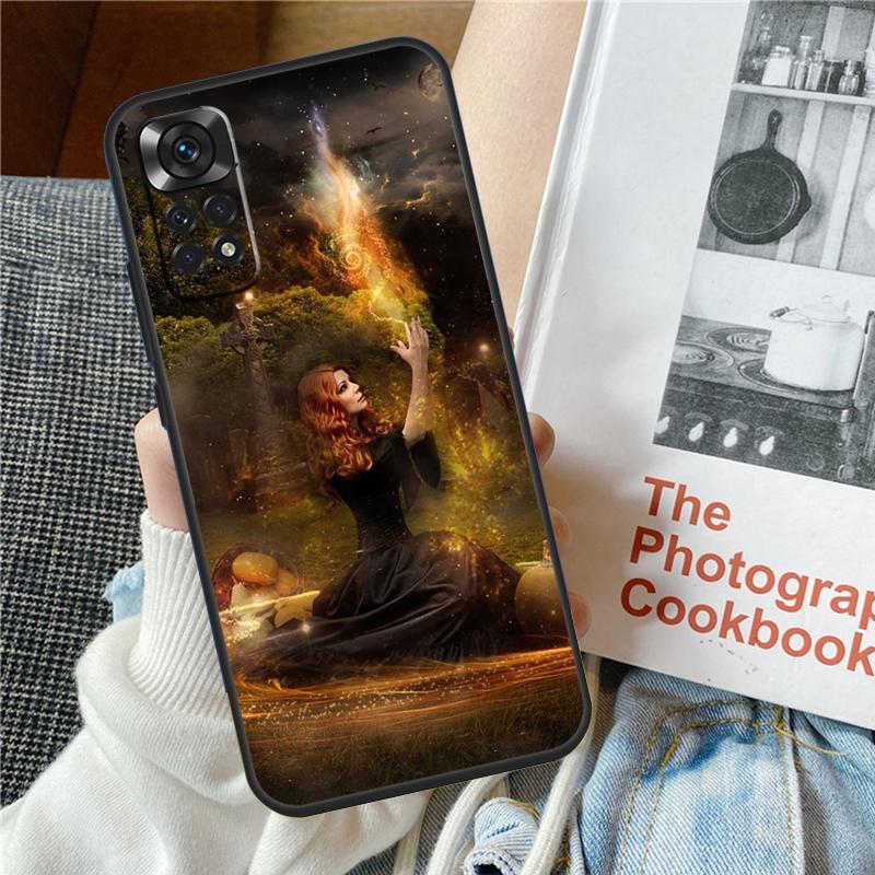 Halloween Moon Witch Horror Case For Xiaomi Redmi Note 12 10 9 11 Pro 9S 10S 11S 12S Cover For Redmi 12 9C 10C 12C 13C