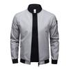 Spring and Autumn Casual Jacket Men's Casual Solid Color Jacket Lightweight Breathable Large Size Baseball Uniform Jacket