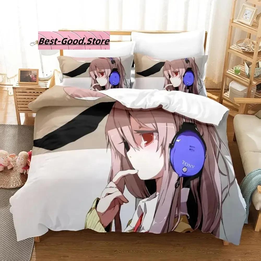 Touhou Project Bedding Set Single Twin Full Queen King Size Bed Set Aldult Kid Bedroom Duvetcover Sets 3D Print  Kawaii