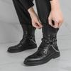 Herrhögskor med Punk Metallkedja Trendiga och Lätta att Matcha för Vuxna Herrar Lämpliga för Vardagsbruk Fashionabel Design
