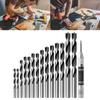 High Speed Steel Double Flute Helical Twist Drill Bits Set With Brad Point Tips For Clean Wood Drilling In 3-12mm Sizes