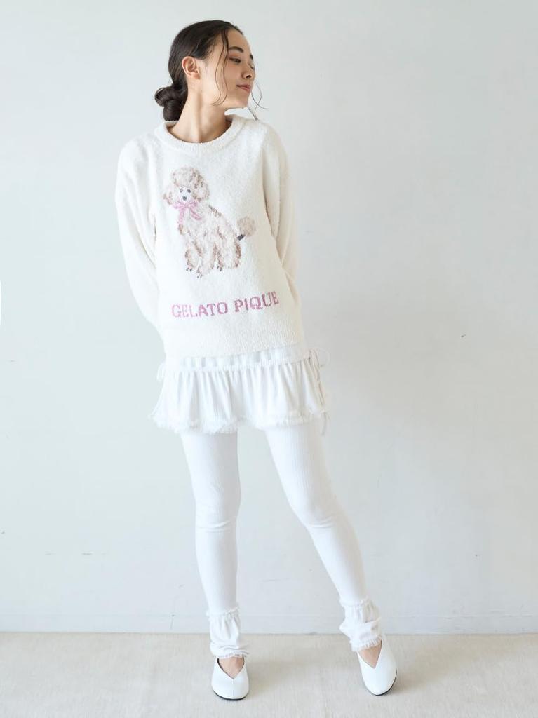 Poodle Jacquard Pullover PWNT255084OWHTF