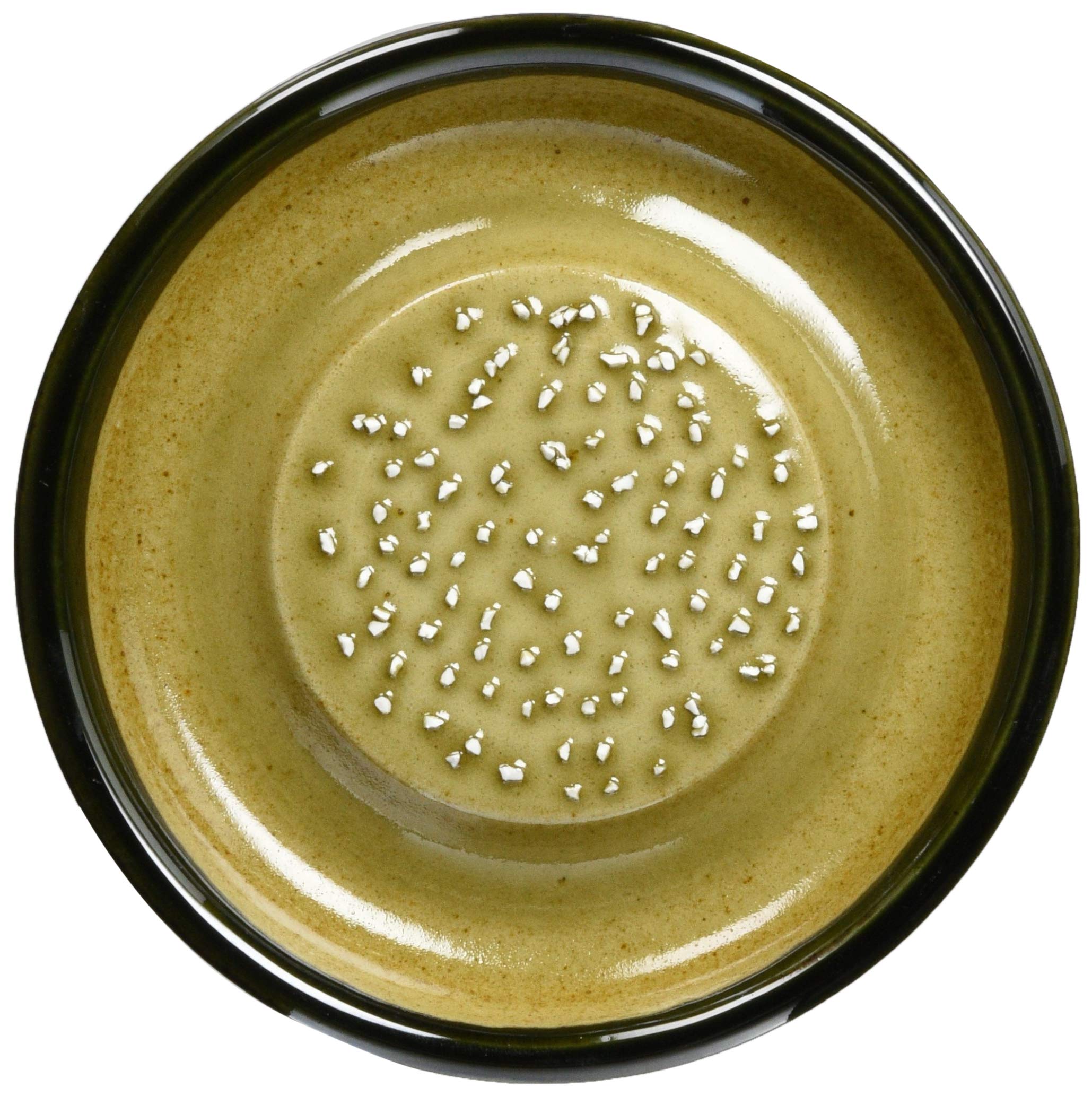 Erin Trading - Japanese Selected Products - Motoshige Iwami Spice Grater Silicone Base To Prevent Table Scratching 10Cm Oribe Made In Japan Pottery, Ware, Plate, (Approx. Diameter, Non-Slip),