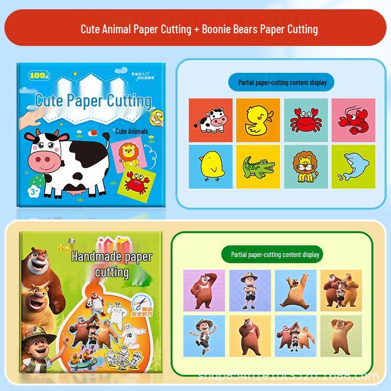 Animal Paper Cutting DIY Kit for Kids Aged 3-6: Fun Educational Craft Toy