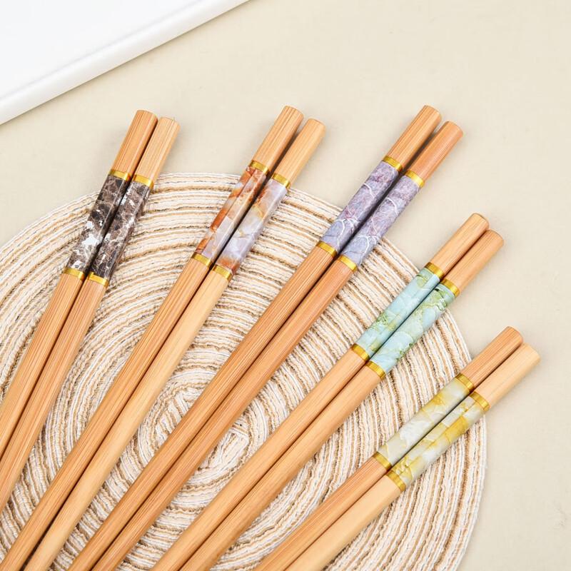 Penguin Tuan Tuan Marble Pattern Bamboo Chopsticks