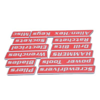 12pcs Magnetic Toolbox Labels Reusable 3D Printed Toolbox Drawer for Steel Tool Boxes Cart Drawers Cabinets