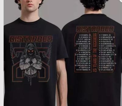 Disturbed The Sickness Chains 2025 Turné T-shirt, fangåva