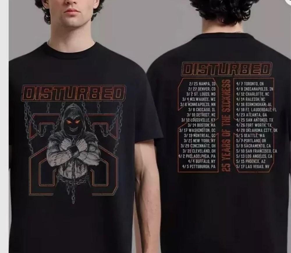 Disturbed The Sickness Chains 2025 Tour T-Shirt, Fan Gift