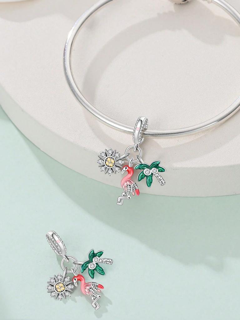 Copper Plated Original Charms Fantasy Unicorn Flamingo Beads Fit Bracelet Women'S Jewelry Gift