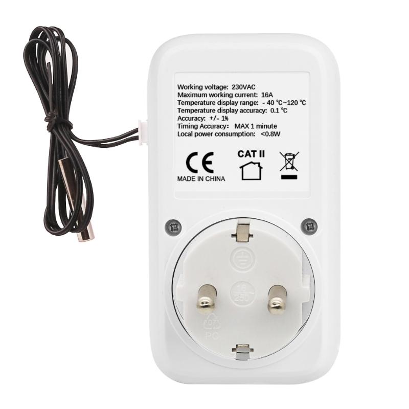 Digital Temperature Controllers Socket With Timer Switches -40℃ To 120℃ Adjustable Thermostat Socket Switches Enduring