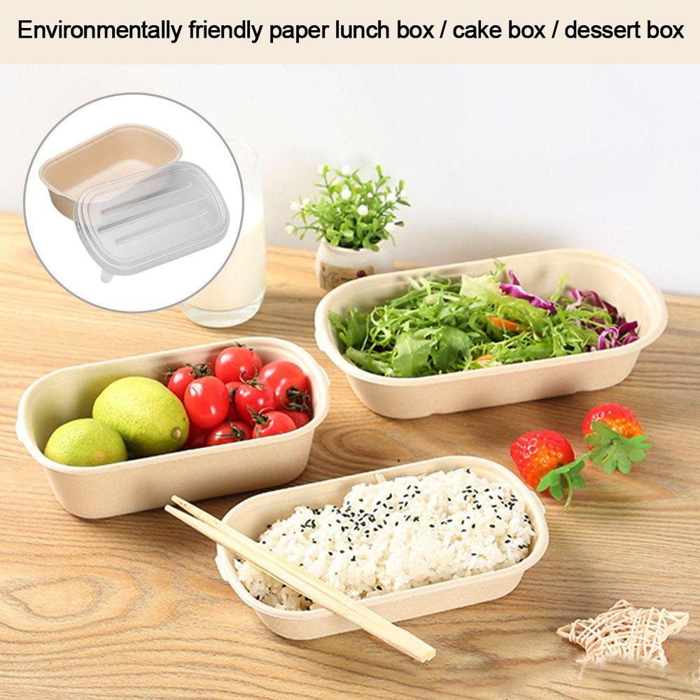 Paper Light Food Box Degradable Fitness Paper Pulp Lunch Box Thick Bento Box 500ml/700ml/850ml/1000ml Disposable Packing