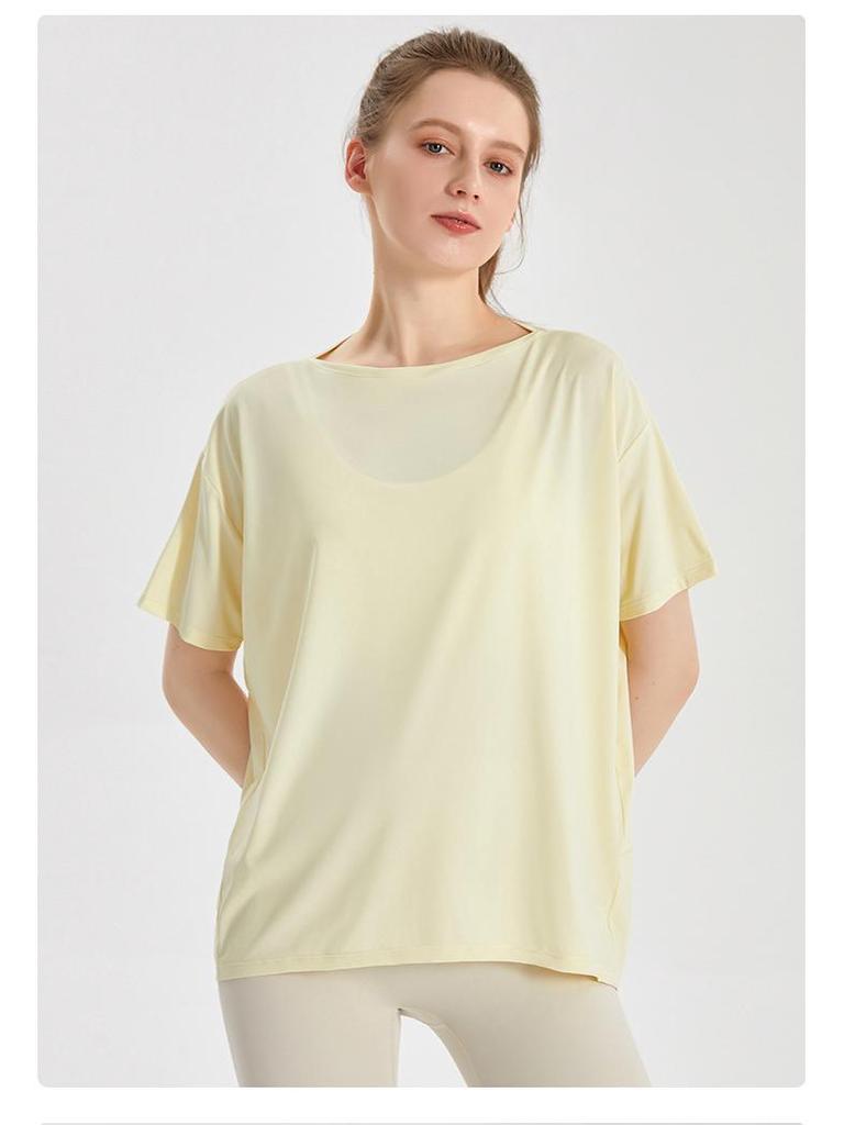 LAHN Women's Ice Silk Quick-Dry Sun Protection Short Sleeve Sports Top