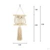 Moon Woven Owl Tapestry Pendant Wall Hanging Decoration Handmade Art Wedding Party Ornament