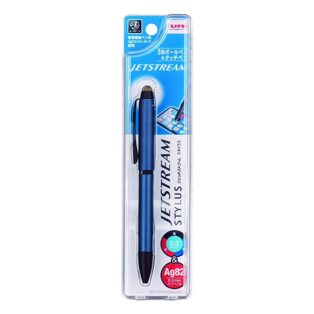 Mitsubishi Pencil Ballpoint Pen Touch Jetstream Rotating Easy to SXE3T24005P9 3-Color & Pen, Stylus, Retractable, 0.5mm, Navy, Write,