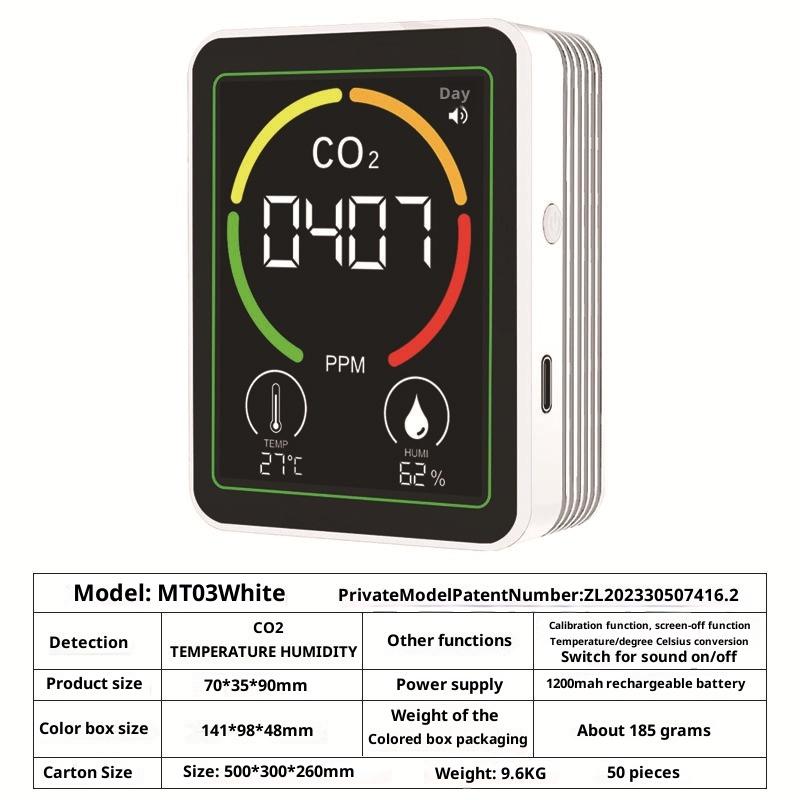 1 Set Co2 Tvoc Hcho Pm Meter Digital Temperature Humidity Tester Multifunctional Digital Air Quality Monitor Home Air Detector
