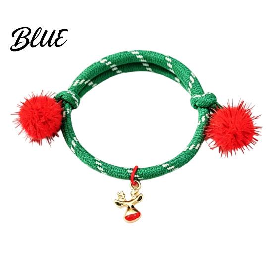 Cute Snowman Wrist Decor Christmas Bracelets Red Green String Bracelet Adjustable Rope Bracelet with Bag Charm Lanyard And Tinsel Pom Poms Holiday