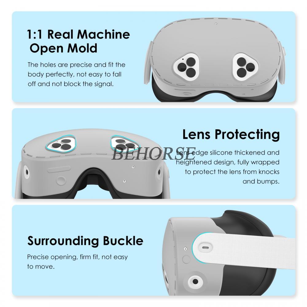 Silicone Protective Cover for Oculus Quest 3S VR Eye Mask Headset Anti-scratch Protection Case Glasses Accessories