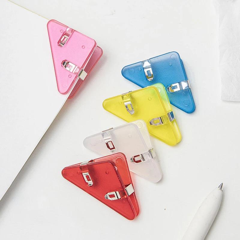 Kawaii 5/10 Stück Dreieckige Eckklammern Aktenklammern Datei-Index Foto-Klammer Seitenhalter Koreanische Schreibwaren Büro-Schreibtisch-Organizer