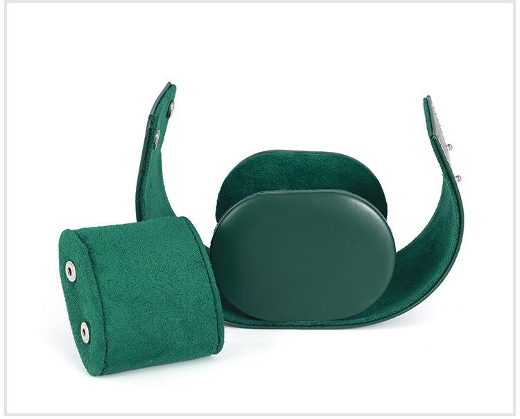 Green Submariner Leather Watch Box: Dustproof, Portable Protection for 1-3 Watches