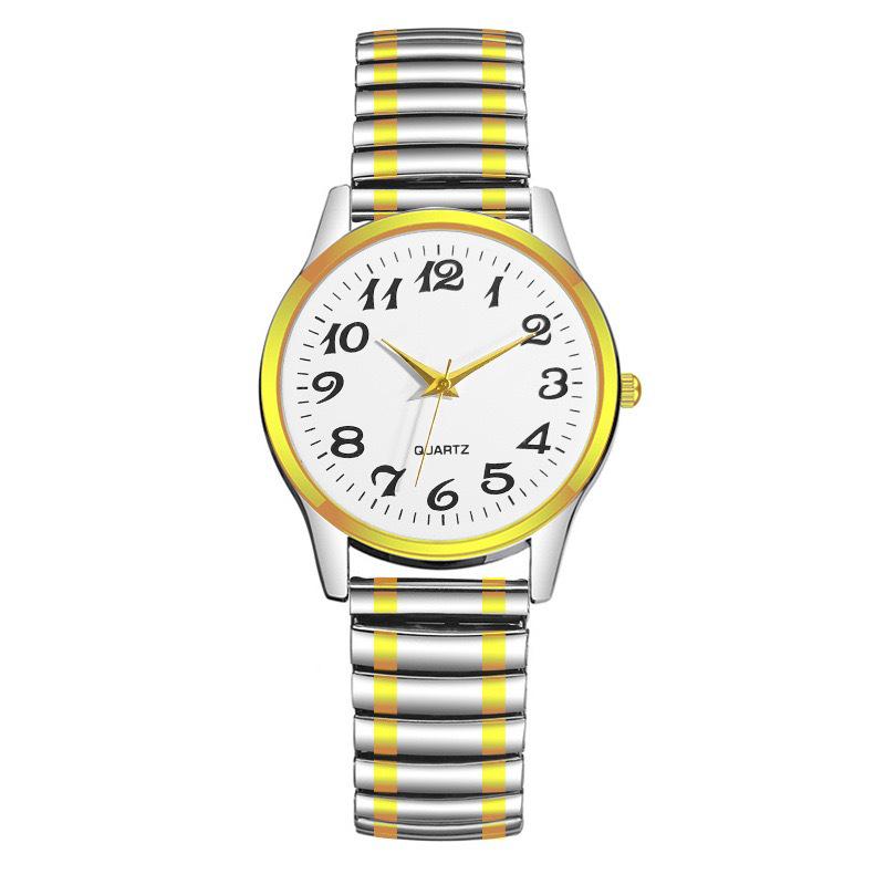 Classic Large Dial Quartz Wristwatch with Elastic Band for Seniors - Perfect Father's Day Gift.
