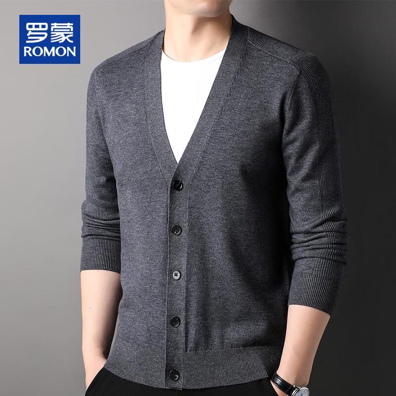 ROMON Men's V-Neck Knitted Cardigan