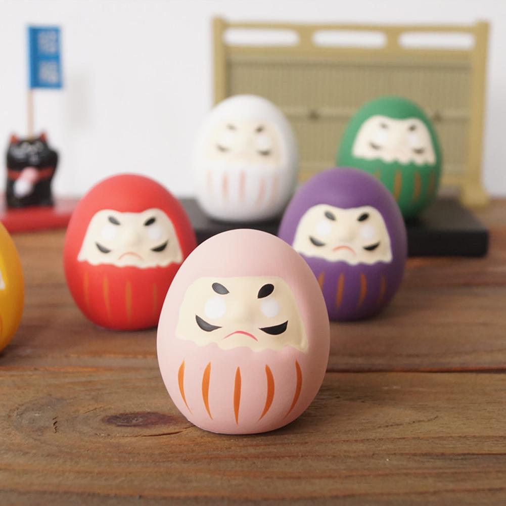 1/6pcs Japanese Ceramic Daruma Doll Crafts Lucky Charm Fortune Ornament Landscape Home Decor Miniature Accessories Gifts